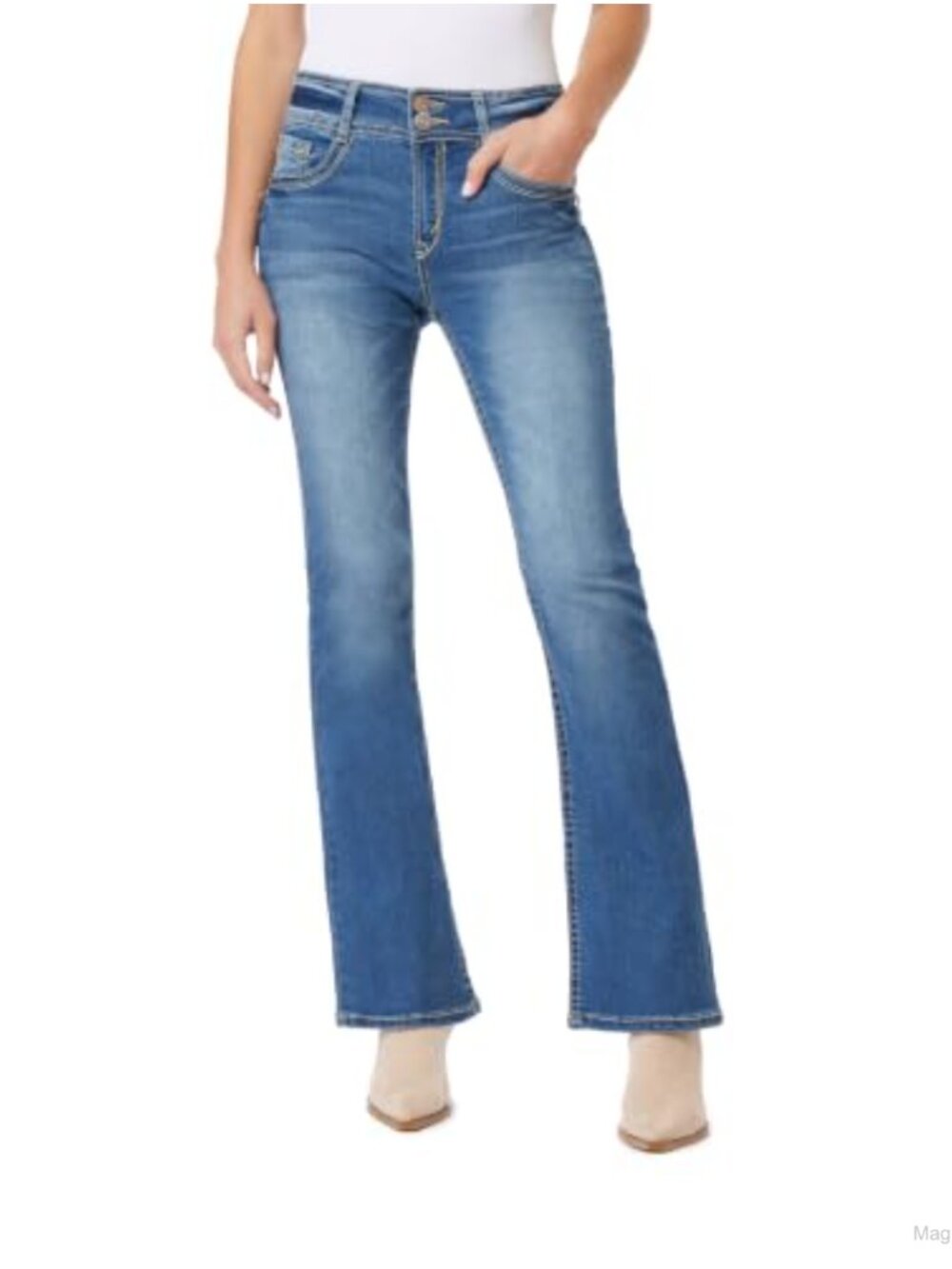 High Rise Flare Jeans Insta Stretch Curvy Fit 5-Pocket Women's Denim
